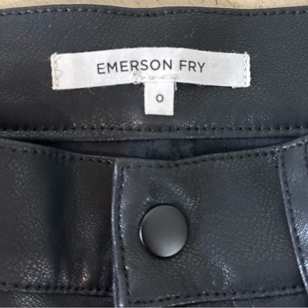 Emerson Fry Stella Faux Leather Black Pants - Picture 12 of 14